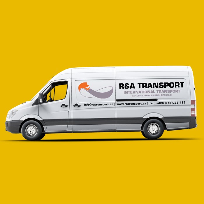 reklamní polep dodávky RA Transport