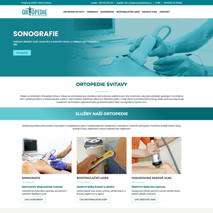 Tvorba webových stránek ortopedické ordinace